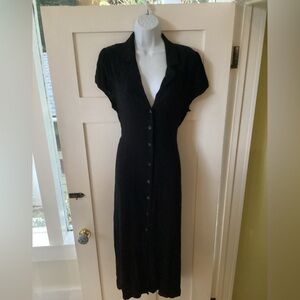 Wilfred Black Maxi Dress with Button Detail